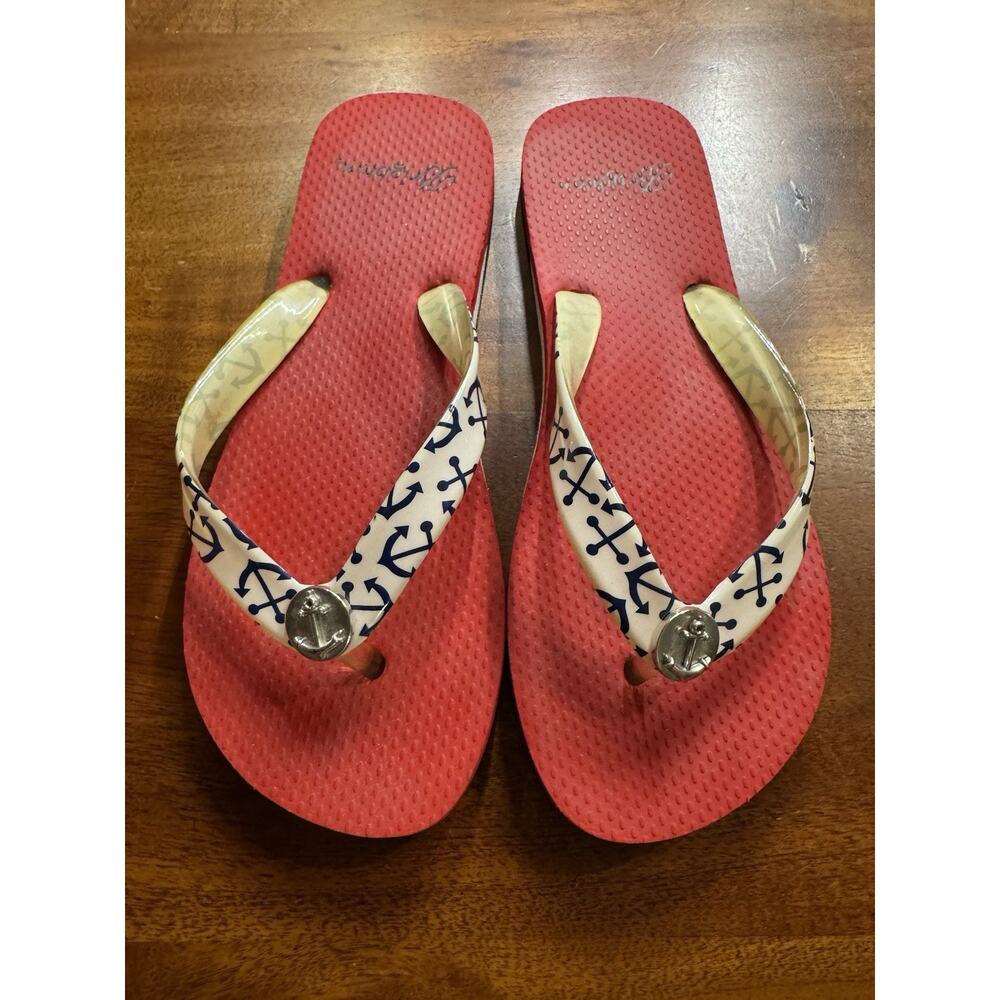 Brighton "Anchor Ahoy" red flip-flop Thong sandals Women’s Sz 7